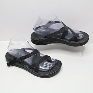 Chaco Zong Ecotread Black Strappy Hiking Sandals Womens 8 J100044